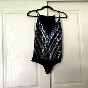 Express sequined tank bodysuit Size L